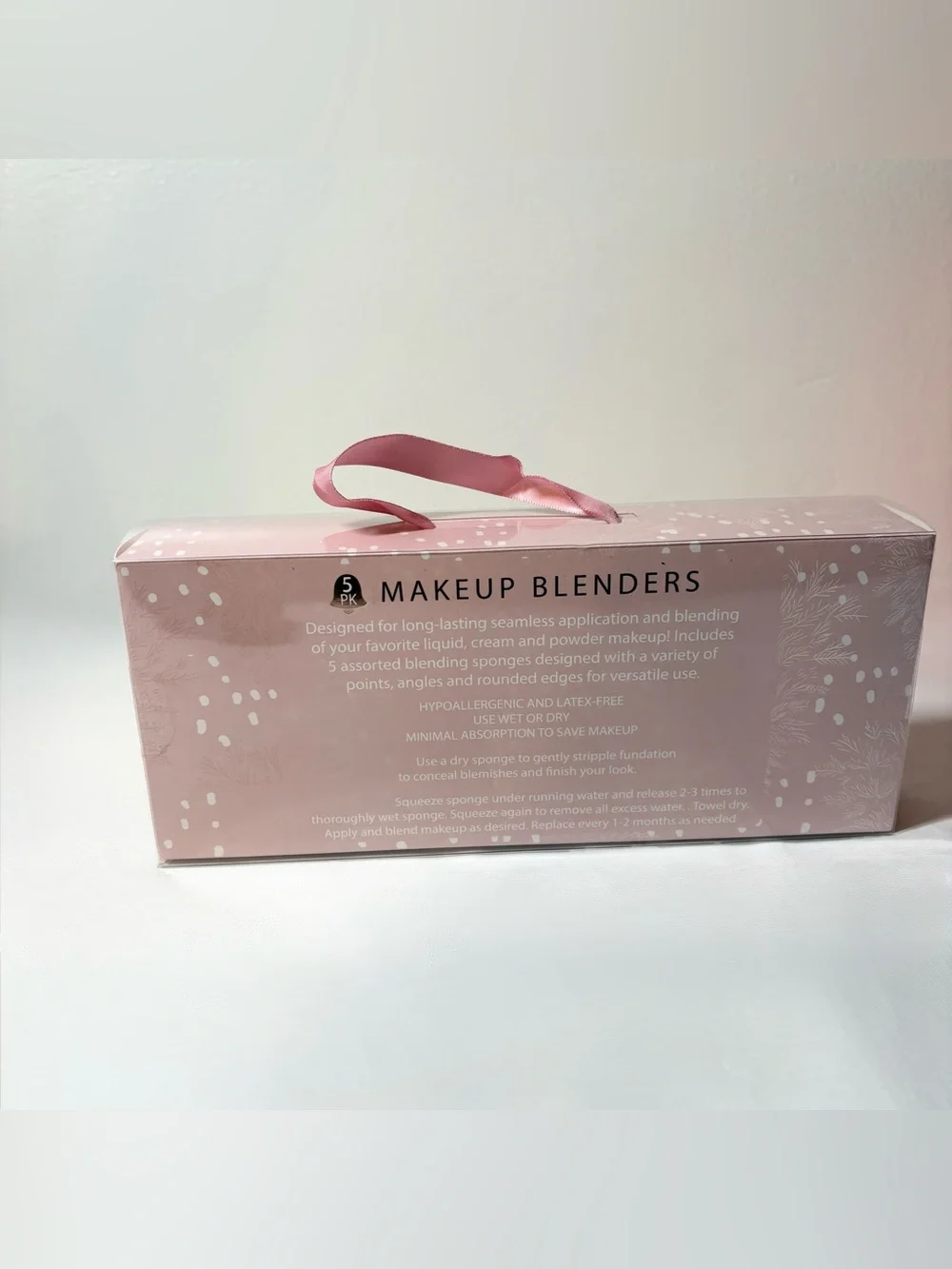 New Set of 5 Makeup Blender Sponges Hypoallergenic Latex Free Shades of Pink